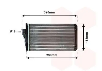 Wärmetauscher, Innenraumheizung VAN WEZEL 17006266 Bild Wärmetauscher, Innenraumheizung VAN WEZEL 17006266