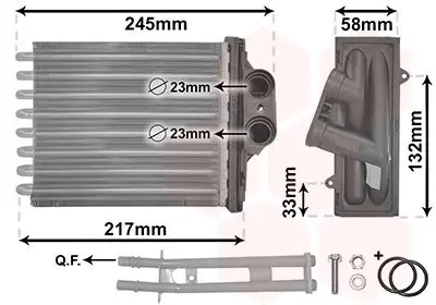 Wärmetauscher, Innenraumheizung VAN WEZEL 17006350 Bild Wärmetauscher, Innenraumheizung VAN WEZEL 17006350