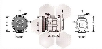 Kompressor, Klimaanlage VAN WEZEL 1700K031