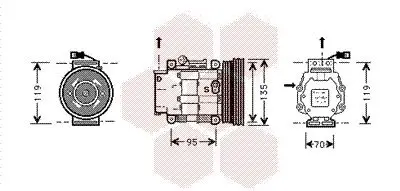 Kompressor, Klimaanlage VAN WEZEL 1700K041 Bild Kompressor, Klimaanlage VAN WEZEL 1700K041