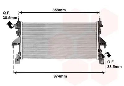Kühler, Motorkühlung VAN WEZEL 17012725 Bild Kühler, Motorkühlung VAN WEZEL 17012725