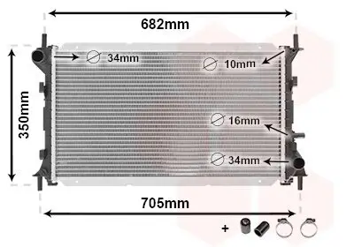 Kühler, Motorkühlung VAN WEZEL 18002265