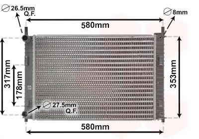 Kühler, Motorkühlung VAN WEZEL 18002326 Bild Kühler, Motorkühlung VAN WEZEL 18002326