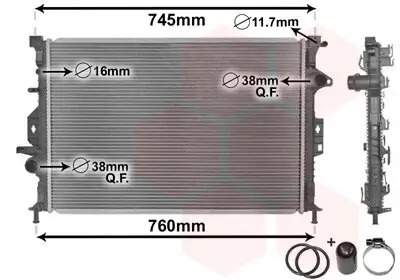 Kühler, Motorkühlung VAN WEZEL 18002425 Bild Kühler, Motorkühlung VAN WEZEL 18002425