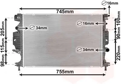 Kühler, Motorkühlung VAN WEZEL 18002642 Bild Kühler, Motorkühlung VAN WEZEL 18002642