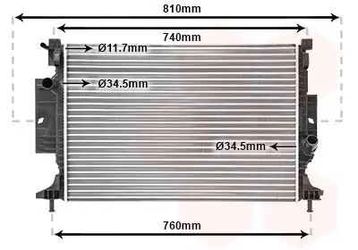 Kühler, Motorkühlung VAN WEZEL 18002643 Bild Kühler, Motorkühlung VAN WEZEL 18002643