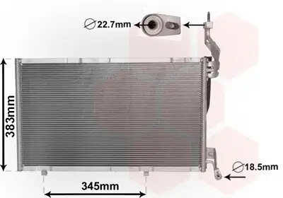 Kondensator, Klimaanlage VAN WEZEL 18005590 Bild Kondensator, Klimaanlage VAN WEZEL 18005590