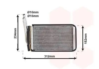 Wärmetauscher, Innenraumheizung VAN WEZEL 18006215 Bild Wärmetauscher, Innenraumheizung VAN WEZEL 18006215