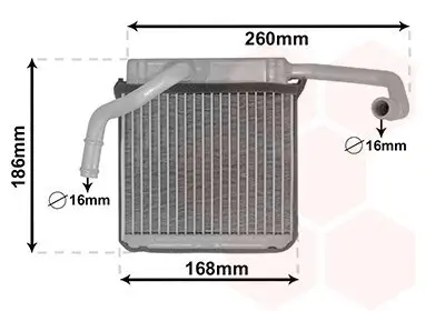 Wärmetauscher, Innenraumheizung VAN WEZEL 18006607 Bild Wärmetauscher, Innenraumheizung VAN WEZEL 18006607