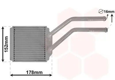 Wärmetauscher, Innenraumheizung hinten VAN WEZEL 18006614 Bild Wärmetauscher, Innenraumheizung hinten VAN WEZEL 18006614