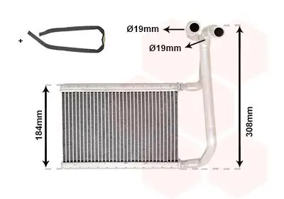 Wärmetauscher, Innenraumheizung VAN WEZEL 18006645 Bild Wärmetauscher, Innenraumheizung VAN WEZEL 18006645