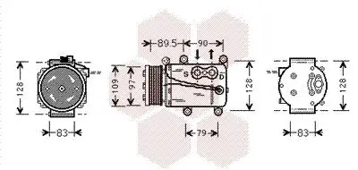 Kompressor, Klimaanlage VAN WEZEL 1800K082 Bild Kompressor, Klimaanlage VAN WEZEL 1800K082