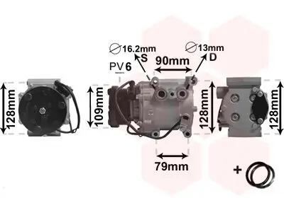 Kompressor, Klimaanlage 12 V VAN WEZEL 1800K105