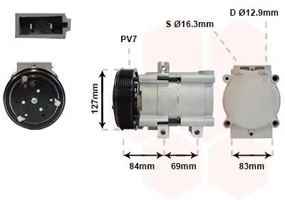 Kompressor, Klimaanlage 12 V VAN WEZEL 1800K167 Bild Kompressor, Klimaanlage 12 V VAN WEZEL 1800K167