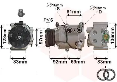 Kompressor, Klimaanlage 12 V VAN WEZEL 1800K171 Bild Kompressor, Klimaanlage 12 V VAN WEZEL 1800K171