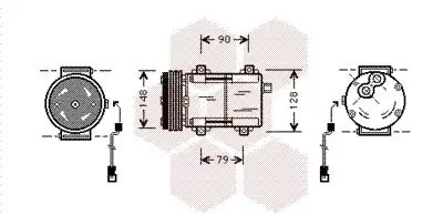 Kompressor, Klimaanlage 12 V VAN WEZEL 1800K277