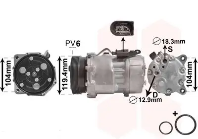 Kompressor, Klimaanlage VAN WEZEL 1800K321 Bild Kompressor, Klimaanlage VAN WEZEL 1800K321