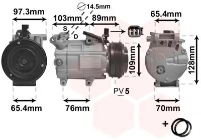 Kompressor, Klimaanlage 12 V VAN WEZEL 1800K391