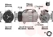 Kompressor, Klimaanlage 12 V VAN WEZEL 1800K394