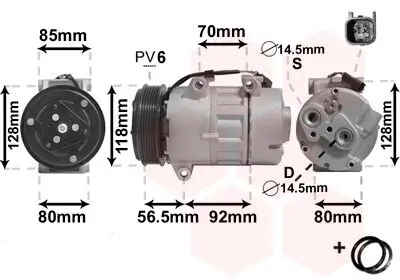 Kompressor, Klimaanlage 12 V VAN WEZEL 1800K394 Bild Kompressor, Klimaanlage 12 V VAN WEZEL 1800K394