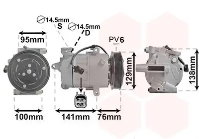 Kompressor, Klimaanlage 12 V VAN WEZEL 1800K417