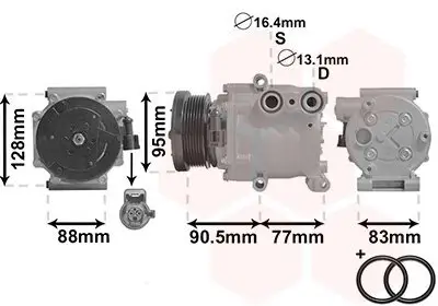 Kompressor, Klimaanlage 12 V VAN WEZEL 1800K434 Bild Kompressor, Klimaanlage 12 V VAN WEZEL 1800K434