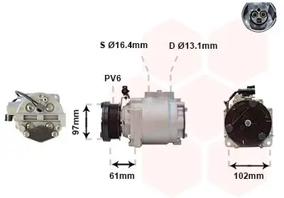 Kompressor, Klimaanlage 12 V VAN WEZEL 1800K436 Bild Kompressor, Klimaanlage 12 V VAN WEZEL 1800K436