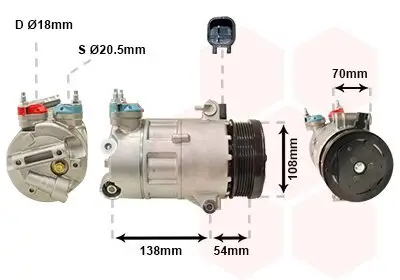 Kompressor, Klimaanlage VAN WEZEL 1800K478 Bild Kompressor, Klimaanlage VAN WEZEL 1800K478