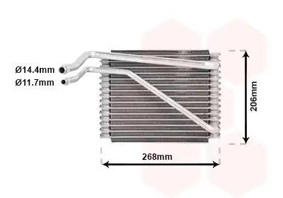 Verdampfer, Klimaanlage hinten VAN WEZEL 1800V269 Bild Verdampfer, Klimaanlage hinten VAN WEZEL 1800V269