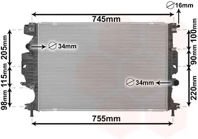 Kühler, Motorkühlung VAN WEZEL 18012714 Bild Kühler, Motorkühlung VAN WEZEL 18012714