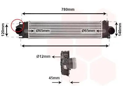 Ladeluftkühler VAN WEZEL 18014711 Bild Ladeluftkühler VAN WEZEL 18014711