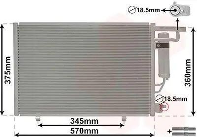 Kondensator, Klimaanlage VAN WEZEL 18015704 Bild Kondensator, Klimaanlage VAN WEZEL 18015704