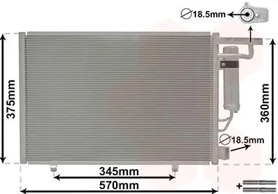 Kondensator, Klimaanlage VAN WEZEL 18015707 Bild Kondensator, Klimaanlage VAN WEZEL 18015707