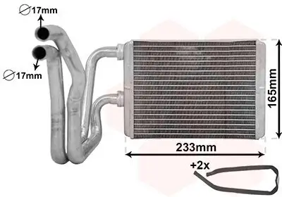 Wärmetauscher, Innenraumheizung VAN WEZEL 25006304 Bild Wärmetauscher, Innenraumheizung VAN WEZEL 25006304