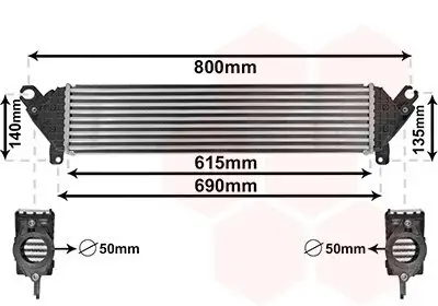 Ladeluftkühler VAN WEZEL 27004277