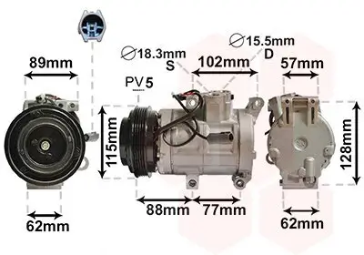 Kompressor, Klimaanlage 12 V VAN WEZEL 2700K276 Bild Kompressor, Klimaanlage 12 V VAN WEZEL 2700K276