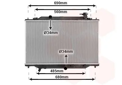 Kühler, Motorkühlung VAN WEZEL 27012704 Bild Kühler, Motorkühlung VAN WEZEL 27012704