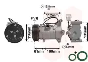 Kompressor, Klimaanlage 12 V VAN WEZEL 2701K700