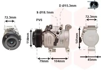 Kompressor, Klimaanlage VAN WEZEL 2701K702