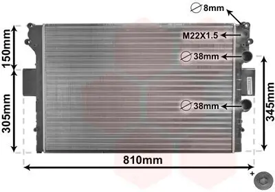 Kühler, Motorkühlung VAN WEZEL 28002049 Bild Kühler, Motorkühlung VAN WEZEL 28002049