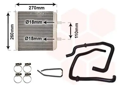 Wärmetauscher, Innenraumheizung VAN WEZEL 28016700