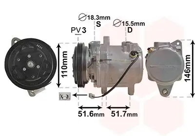 Kompressor, Klimaanlage VAN WEZEL 2901K157