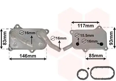 Ölkühler, Motoröl VAN WEZEL 30003555 Bild Ölkühler, Motoröl VAN WEZEL 30003555