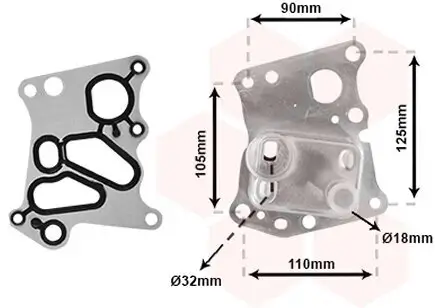 Ölkühler, Motoröl VAN WEZEL 30003701 Bild Ölkühler, Motoröl VAN WEZEL 30003701
