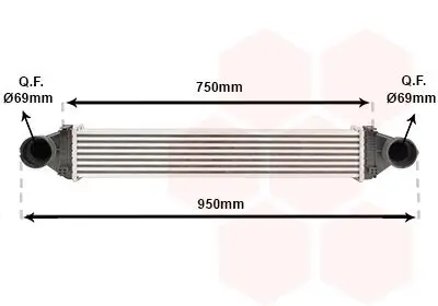 Ladeluftkühler VAN WEZEL 30004368 Bild Ladeluftkühler VAN WEZEL 30004368