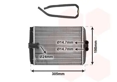 Wärmetauscher, Innenraumheizung VAN WEZEL 30006250 Bild Wärmetauscher, Innenraumheizung VAN WEZEL 30006250