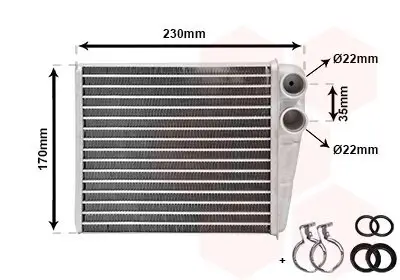 Wärmetauscher, Innenraumheizung VAN WEZEL 30006465 Bild Wärmetauscher, Innenraumheizung VAN WEZEL 30006465