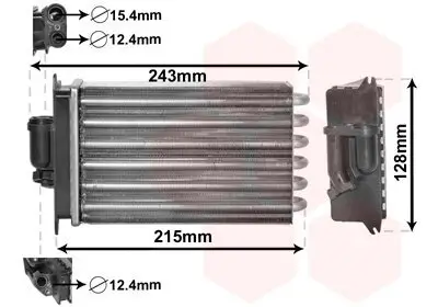 Wärmetauscher, Innenraumheizung hinten VAN WEZEL 30006649 Bild Wärmetauscher, Innenraumheizung hinten VAN WEZEL 30006649