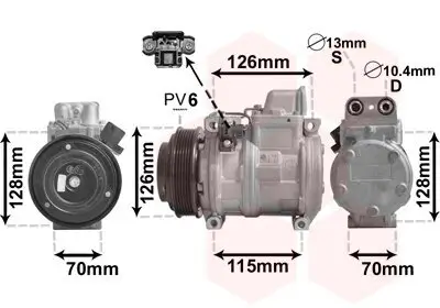 Kompressor, Klimaanlage VAN WEZEL 3000K087