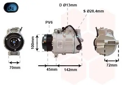 Kompressor, Klimaanlage 12 V VAN WEZEL 3000K351